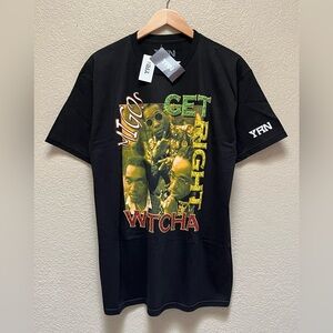 YRN “Get Right Witcha” Migos Print Black T-Shirt Mens Size Large NWT